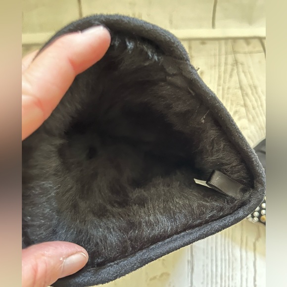 New Studded faux fur lined Suede Mid Boots Booties 8 - Picture 7 of 11